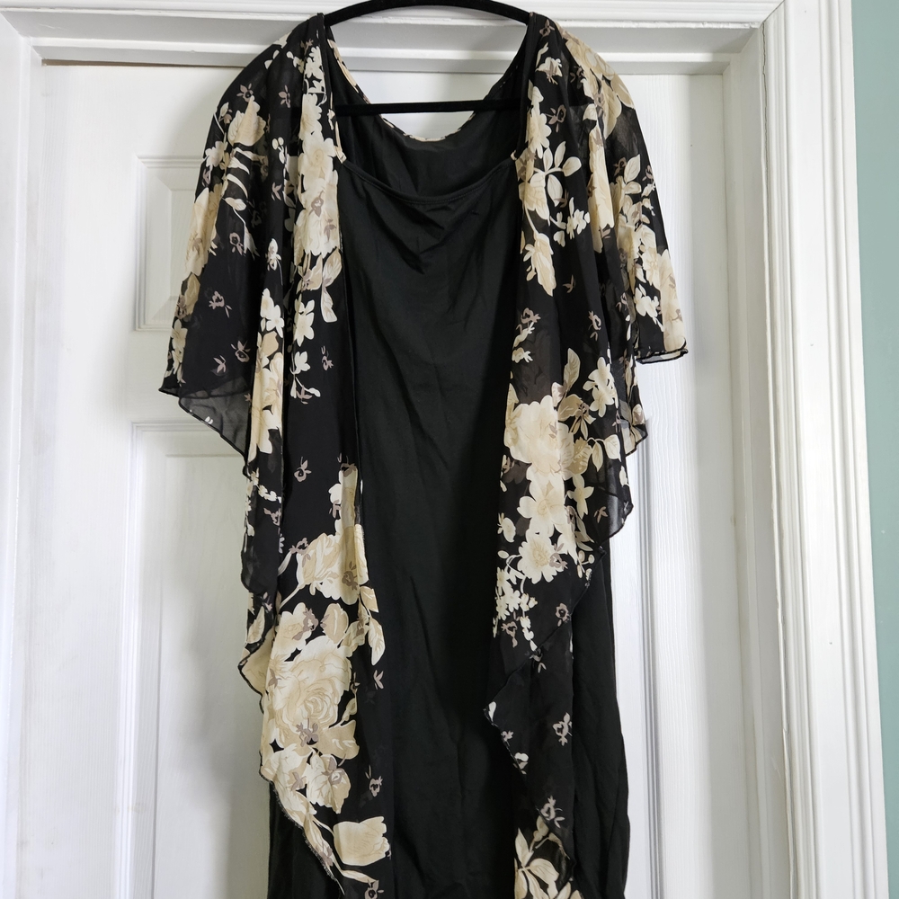 SHEIN Black Curve Dress Sheer Overlay 2XlL New With Tag